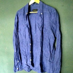 MASSIMO DUTTI SHIRT 100% LINEN MENS SIZE XL